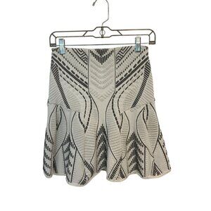 Neiman Marcus RVN Modern Patterned Knit Flared Skirt NWT Size Small